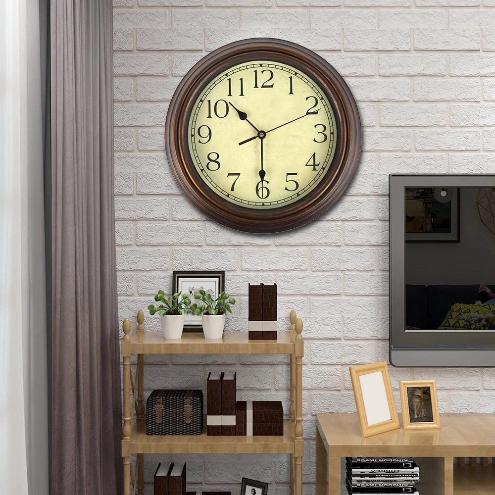 horloge murale rétro silencieuse pour décoration intérieure élégante - vue 3 sur 3