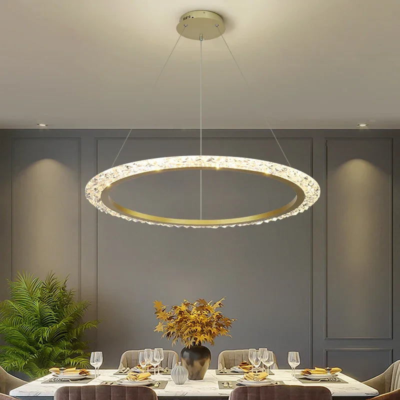 plafonnier led suspendu design moderne et luxueux - vue 4 sur 7