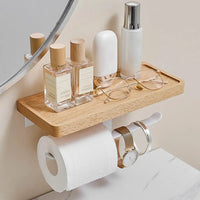 porte-mouchoirs en bois avec étagère pour salle de bain