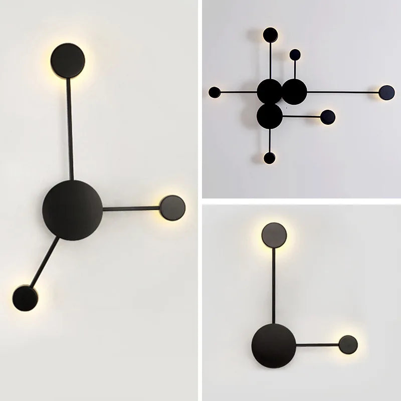 Modern Nordic Black Wall Lamp  AC110V AC220V Bedroom Bedside Wall Sconce Light Art Decoration Fixtures Living Room Wall Lights - vue 1 sur 23