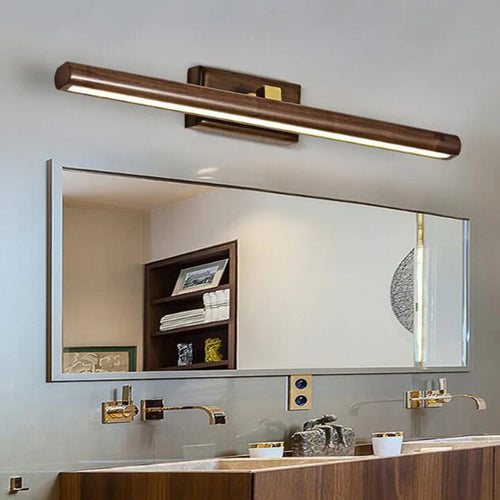 Nordique 40cm bois miroir avant lampe LED intérieur applique murale pour armoire salle de bain chevet lecture maison intérieur décor applique murale 6pa - vue 4 sur 7
