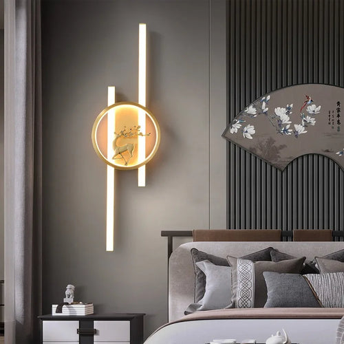 applique murale en cuivre style chinois pour éclairage intérieur - vue 3 sur 15