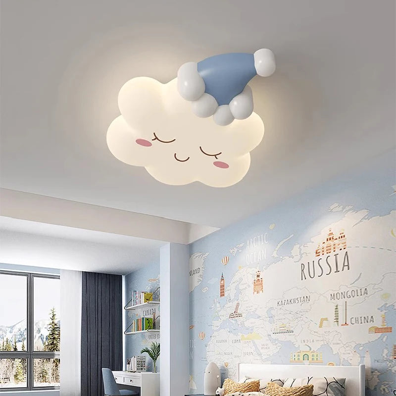 plafonnier nuage rose pour chambre d'enfant romantique et chaleureuse - vue 3 sur 9