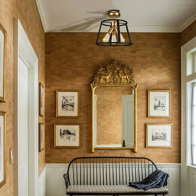 Style américain Rural rétro plafonnier Style industriel ferme couloir Restaurant cuisine chambre balcon plafonnier - vue 7 sur 8