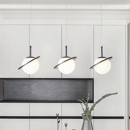 lampe à poser créative en bois et boule blanche décorative pour intérieur - vue 3 sur 12