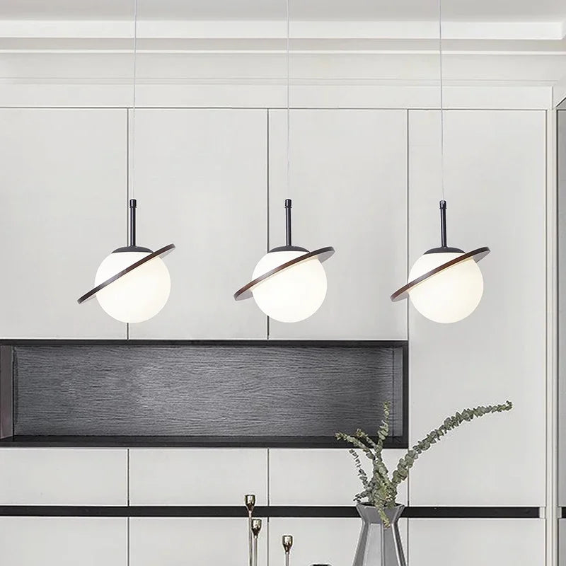 lampe à poser créative en bois et boule blanche décorative pour intérieur - vue 3 sur 12