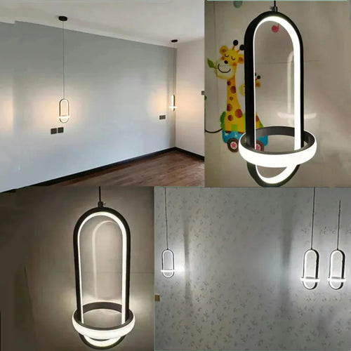 lustre moderne avec éclairage led décor intérieur - vue 5 sur 6