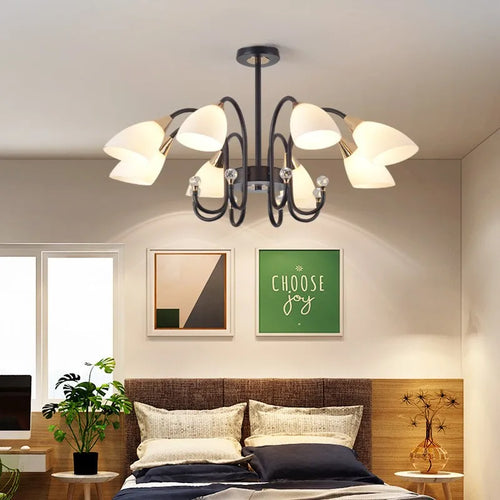lustre en cristal moderne en cuivre pour éclairage intérieur - vue 3 sur 14