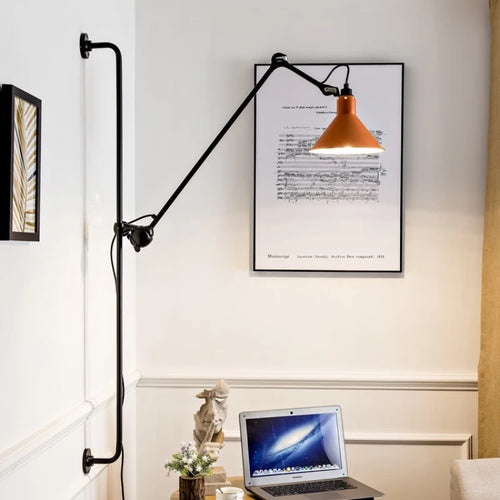 Nordique rétro Net rouge métal Long bras culbuteur applique salon étude chambre chevet Led liseuses chambre décoration - vue 4 sur 12