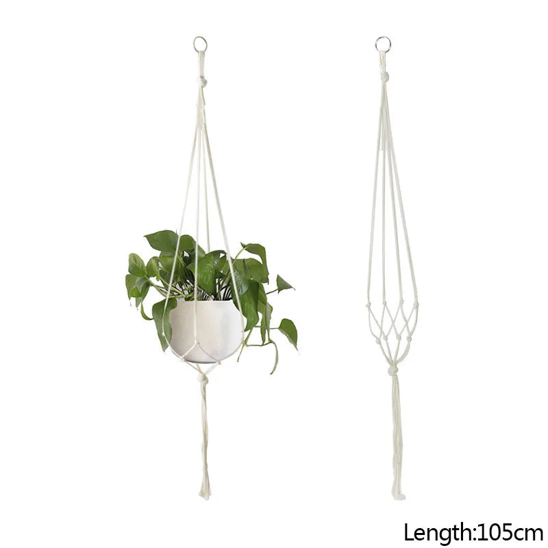 paniers suspendus en macramé pour plantes et décoration - vue 15 sur 19