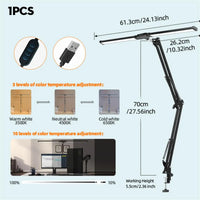 lampe de bureau à double tête à pince led adjustable