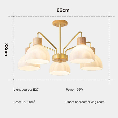 lustre en bois moderne pour décoration intérieure élégante et contemporaine - vue 6 sur 11