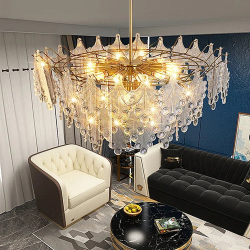 lustre en verre de luxe pour décoration intérieure romantique - vue 6 sur 13