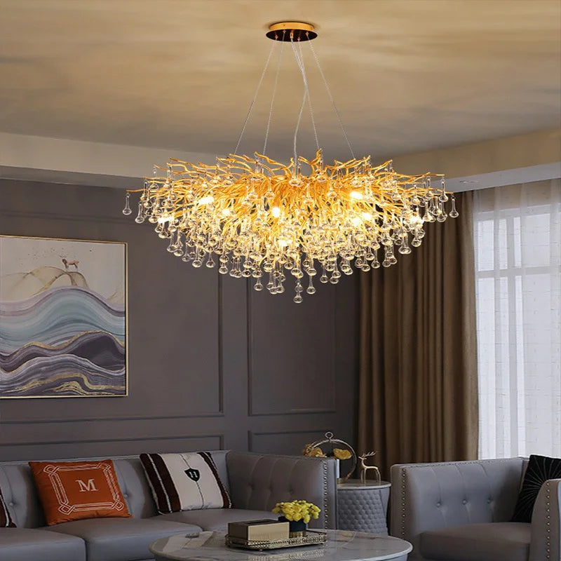lustre en cristal led de luxe moderne simple intérieur - vue 6 sur 18