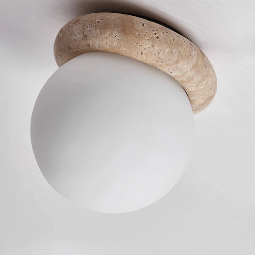 plafonnier wabi sabi japon décoration industrielle led travertin - vue 4 sur 6