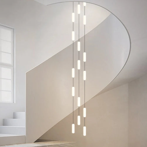 lustre led nordique pour escalier duplex penthouse villa - vue 2 sur 21
