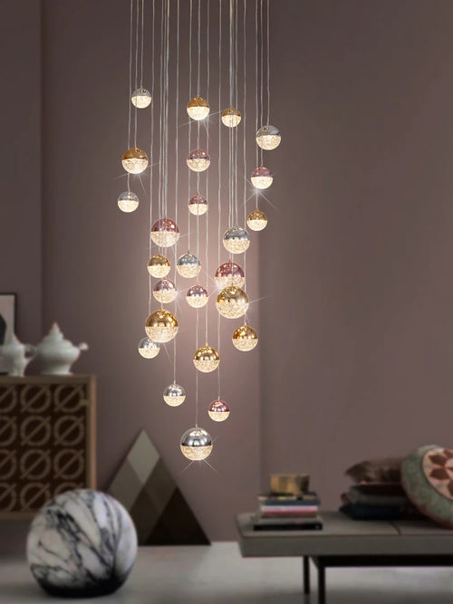 lustre moderne en acrylique boules pour éclairage intérieur luxe - vue 3 sur 15