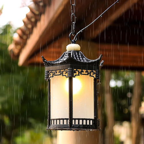 plafonnier d'extérieur vintage pour jardin balcon et terrasse - vue 3 sur 10