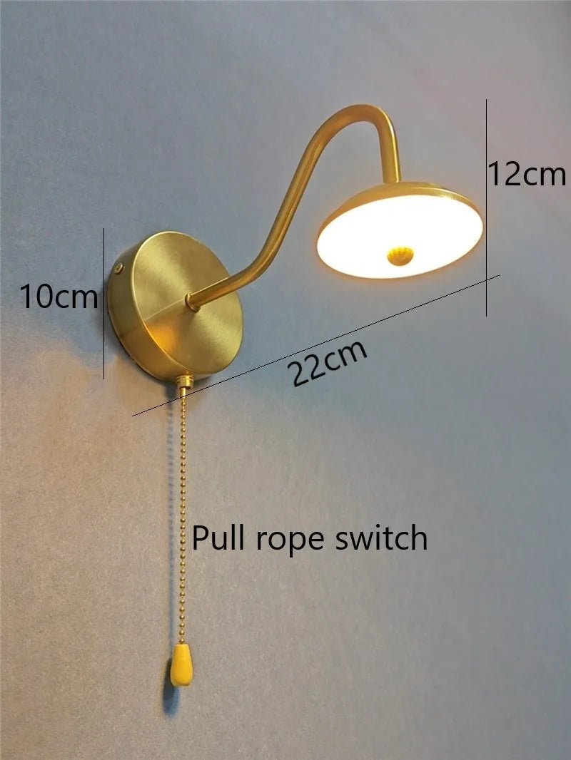 applique murale moderne incurvée dorée avec interrupteur led décoration nordique - vue 9 sur 9
