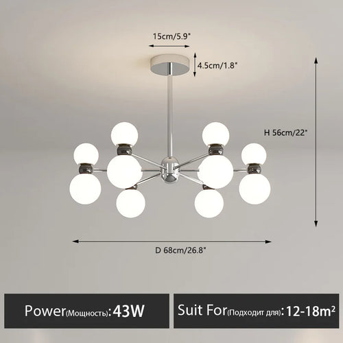 lustre suspendu dimmable pour décoration intérieure moderne - vue 11 sur 15