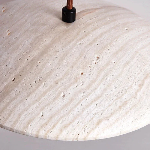 lustre nordique rétro en travertin style wabi-sabi suspension LED - vue 5 sur 7