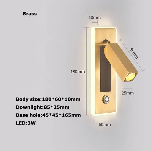 applique murale led rotative avec interrupteur pour lecture - vue 20 sur 23