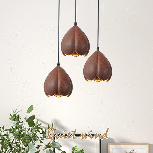 suspension en bois de noyer artisanale pour décoration moderne - vue 6 sur 11