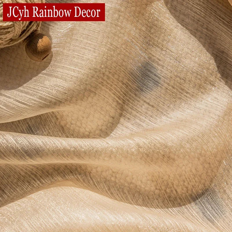 Voilage tulle scintillant moderne pour salon chambre fenêtre - vue 5 sur 8