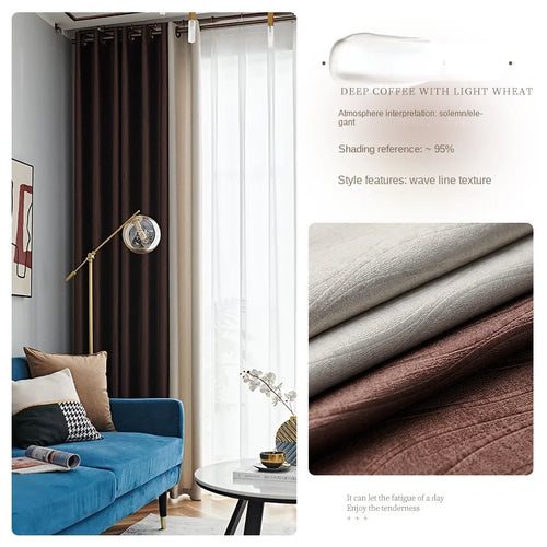Rideau occultant style français pour salon chambre balcon - vue 14 sur 18