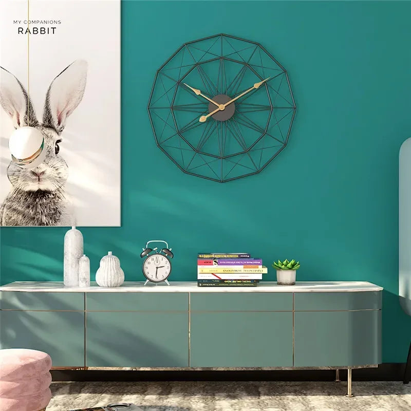 horloge murale géométrique style industriel pour décoration moderne - vue 4 sur 7