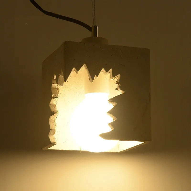 suspension rétro style loft lampe led en ciment pour restaurant et bar - vue 5 sur 8