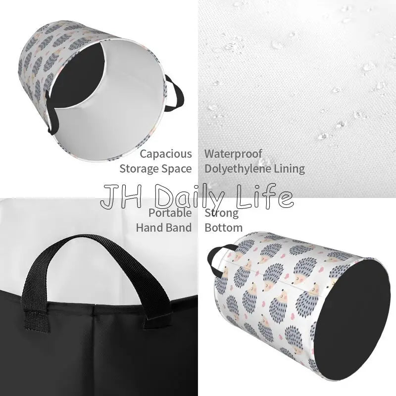 panier à linge hérisson mignon pliable et étanche pour rangement - vue 5 sur 8