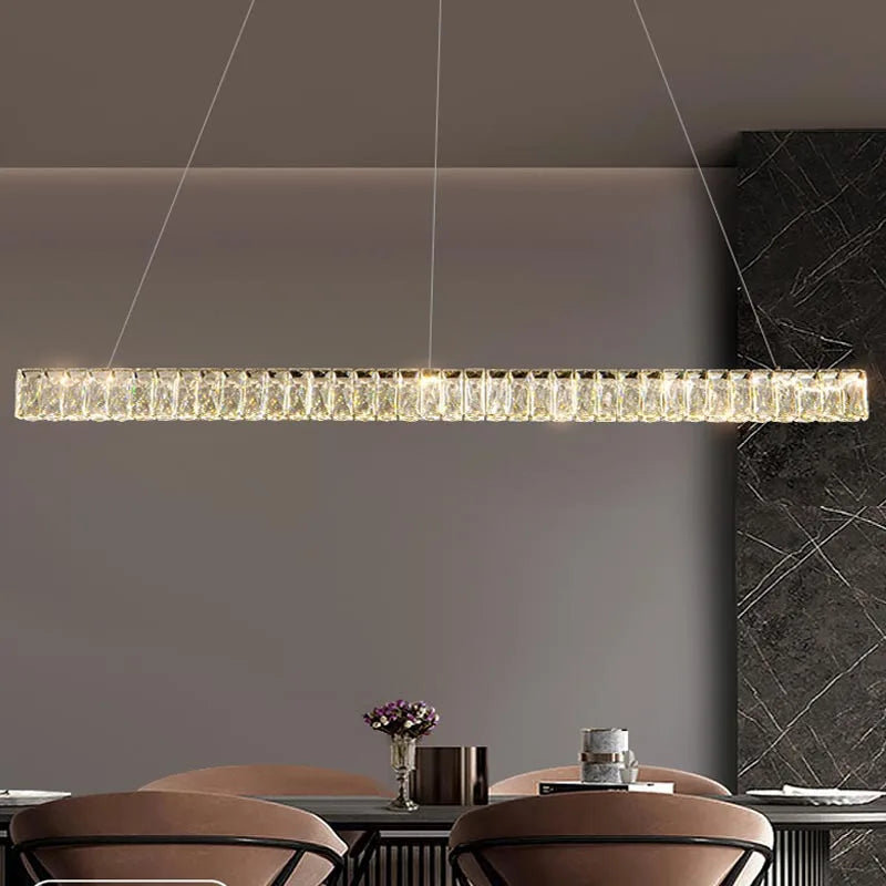lustre moderne de luxe en cristal pour hôtel et bar - vue 3 sur 9