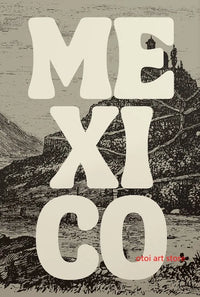 affiche d'art rétro paysage urbain vintage du mexique