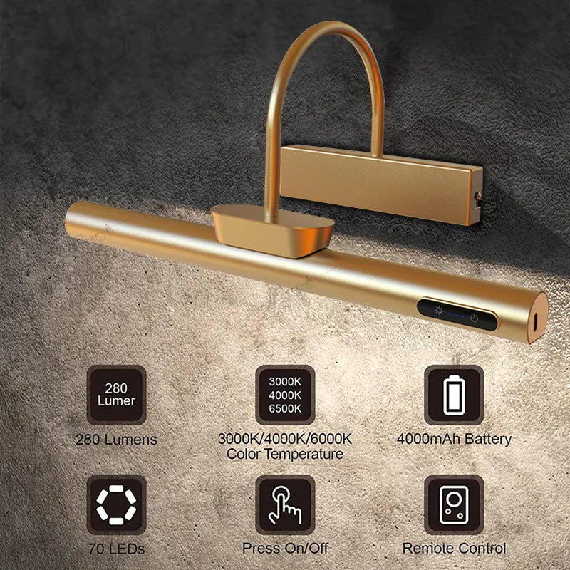 Applique murale Led USB au design moderne doré - vue 6 sur 11