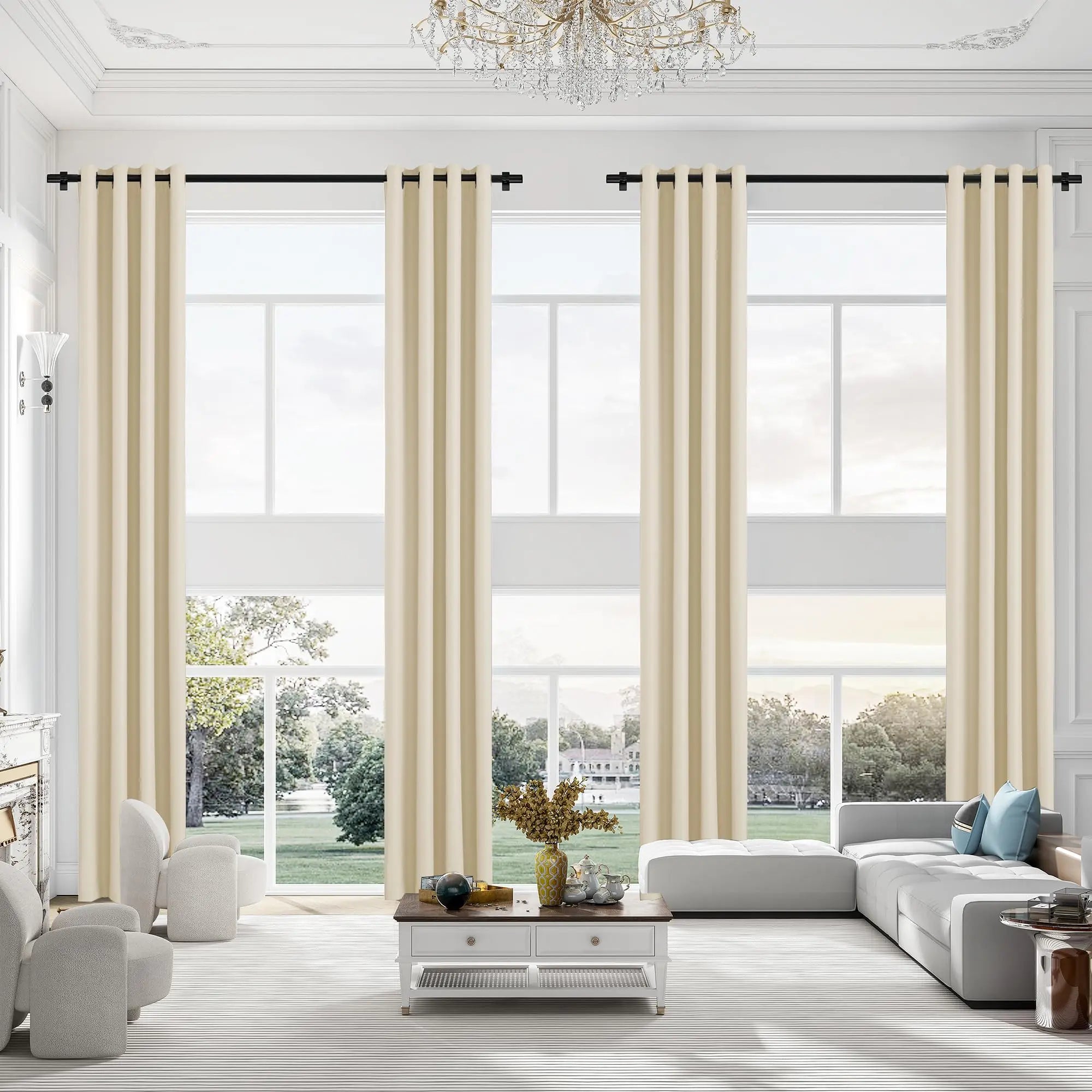 Rideau occultant sur mesure grande hauteur style moderne - vue 1 sur 10