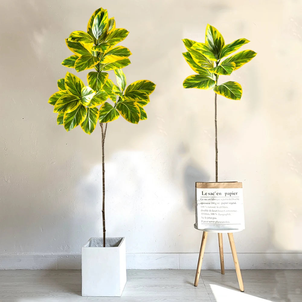 branche de banyan artificielle avec feuilles de magnolia pour décoration - vue 6 sur 9