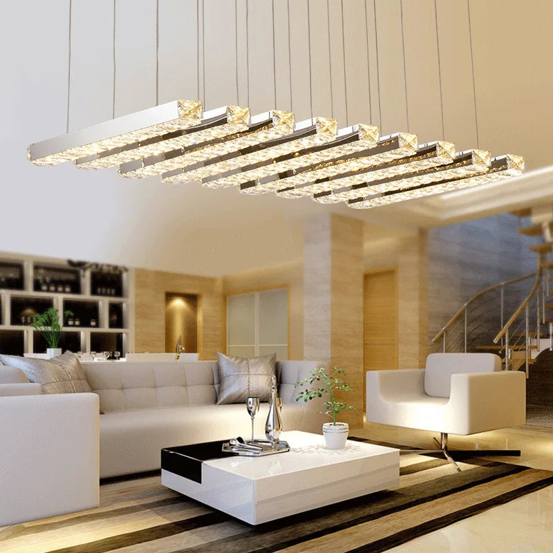 Modern Luxury Creative Led Crystal Chandelier Dining Room, Living Room, Kitchen Table, Meeting Room, Bedroom Lighting Chandelier - vue 4 sur 11