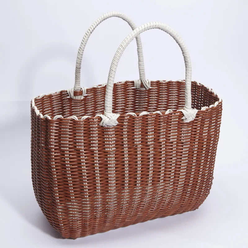 panier tissé imitation rotin pour pique-nique en extérieur - vue 14 sur 22