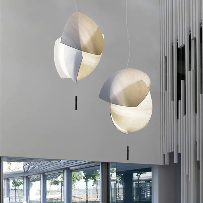 suspension japonaise en tissu design fait main wabi sabi pour éclairage intérieur - vue 3 sur 11