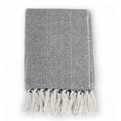 Plaid coton chevrons doux confortable pour salon chambre - vue 4 sur 17