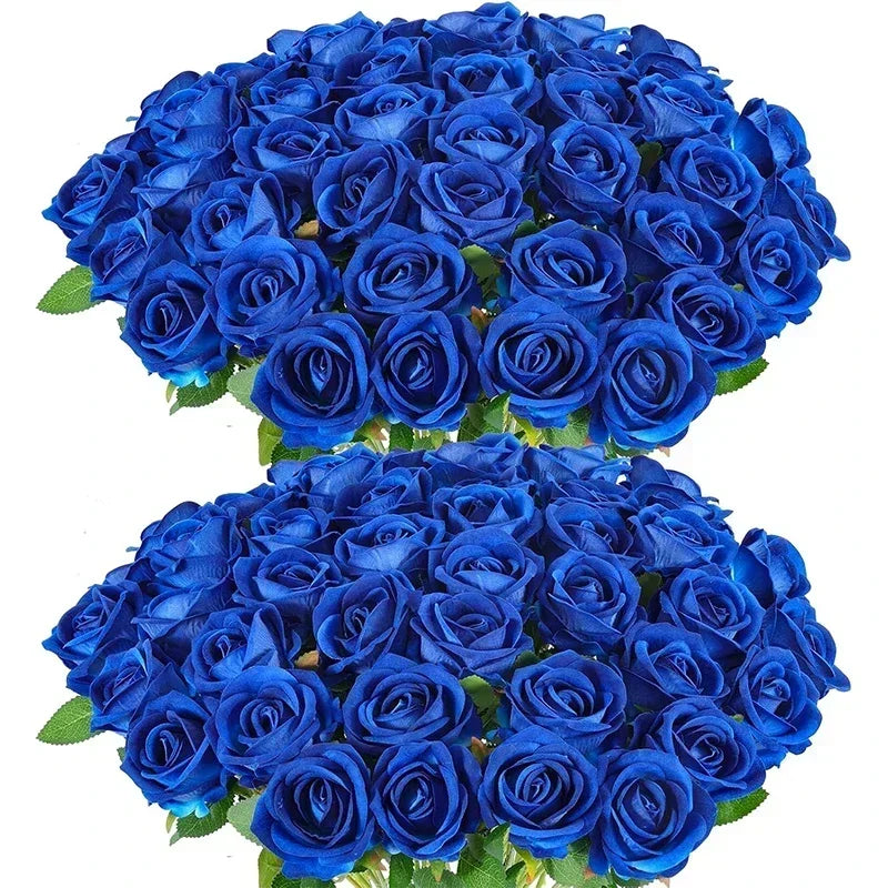 lot de 50 roses artificielles en soie pour décoration et événements festifs - vue 11 sur 24