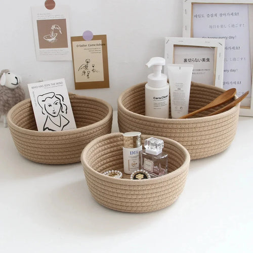 paniers en corde de coton pour rangement et organisation des objets - vue 11 sur 13