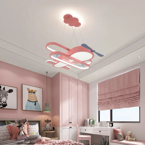 lustre avion pour chambre d'enfant décoration créative nordique - vue 2 sur 10