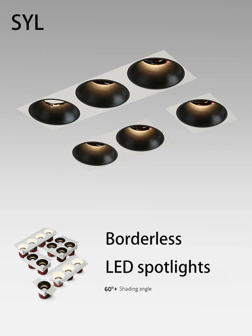 projecteurs led sans bordure spot lumineux anti-éblouissement carré rectangle - vue 2 sur 16