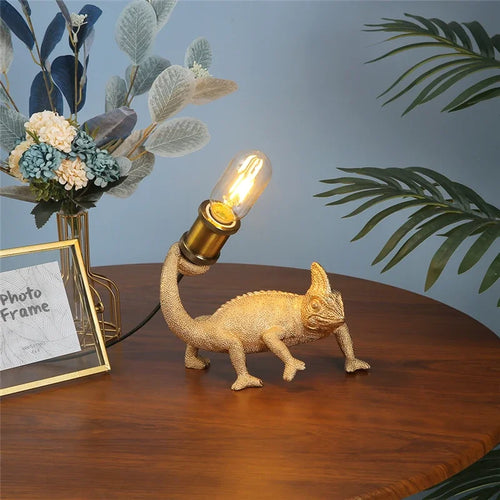 lampe de bureau moderne lézard résine éclairage décoratif pour enfants - vue 4 sur 8