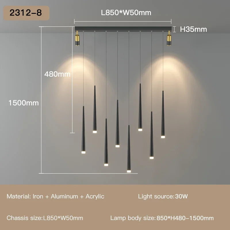 lustre moderne à led pour décoration d'intérieur haut de gamme - vue 17 sur 22