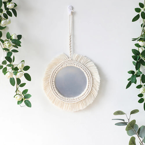 miroir mural en macramé style bohème pour décoration intérieure - vue 15 sur 14