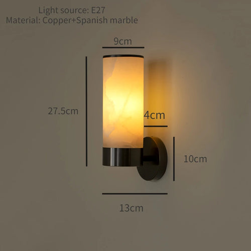 applique murale led minimaliste moderne en marbre naturel - vue 9 sur 10