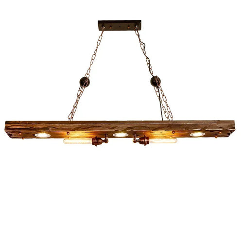 Industrial style Bar pendant light LOFT Retro Solid Wood Pendant Lamps Personality E27 Edison Bulb  Suspension  home decoration - vue 2 sur 7